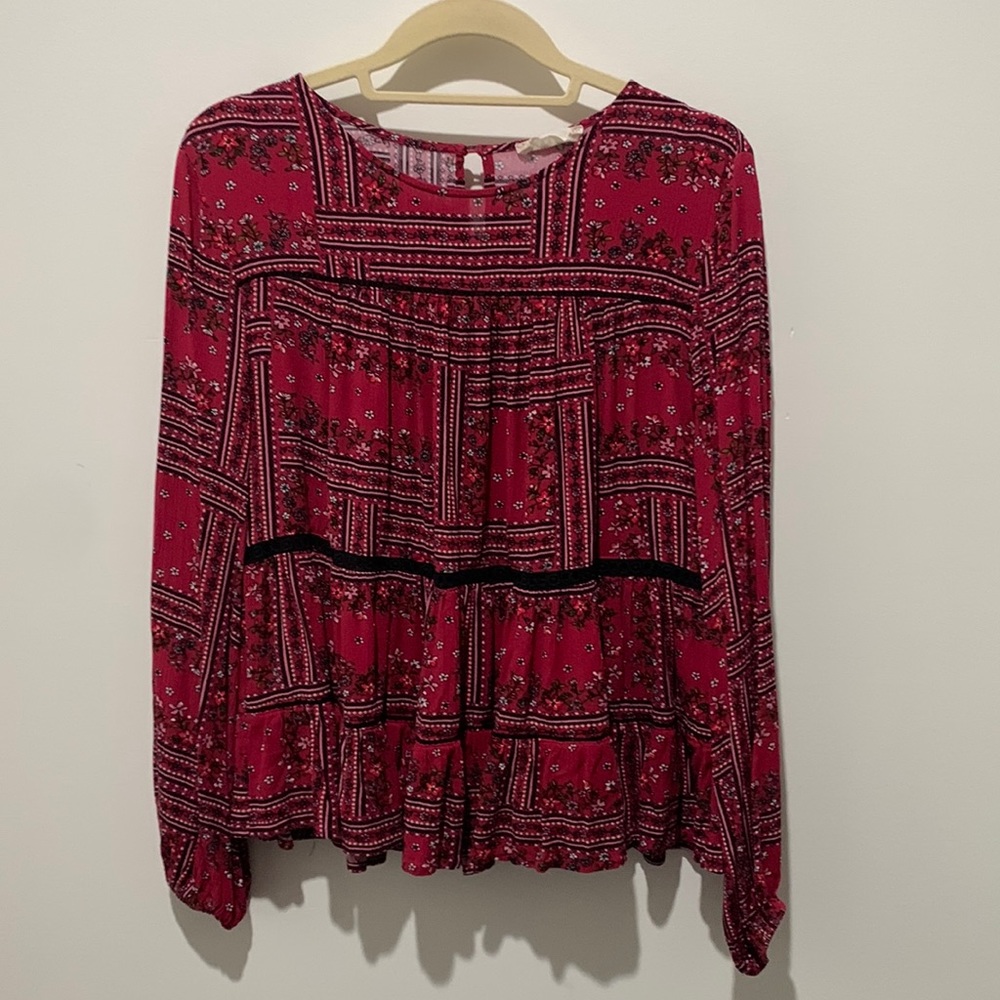 Peplum waist length floral blouse